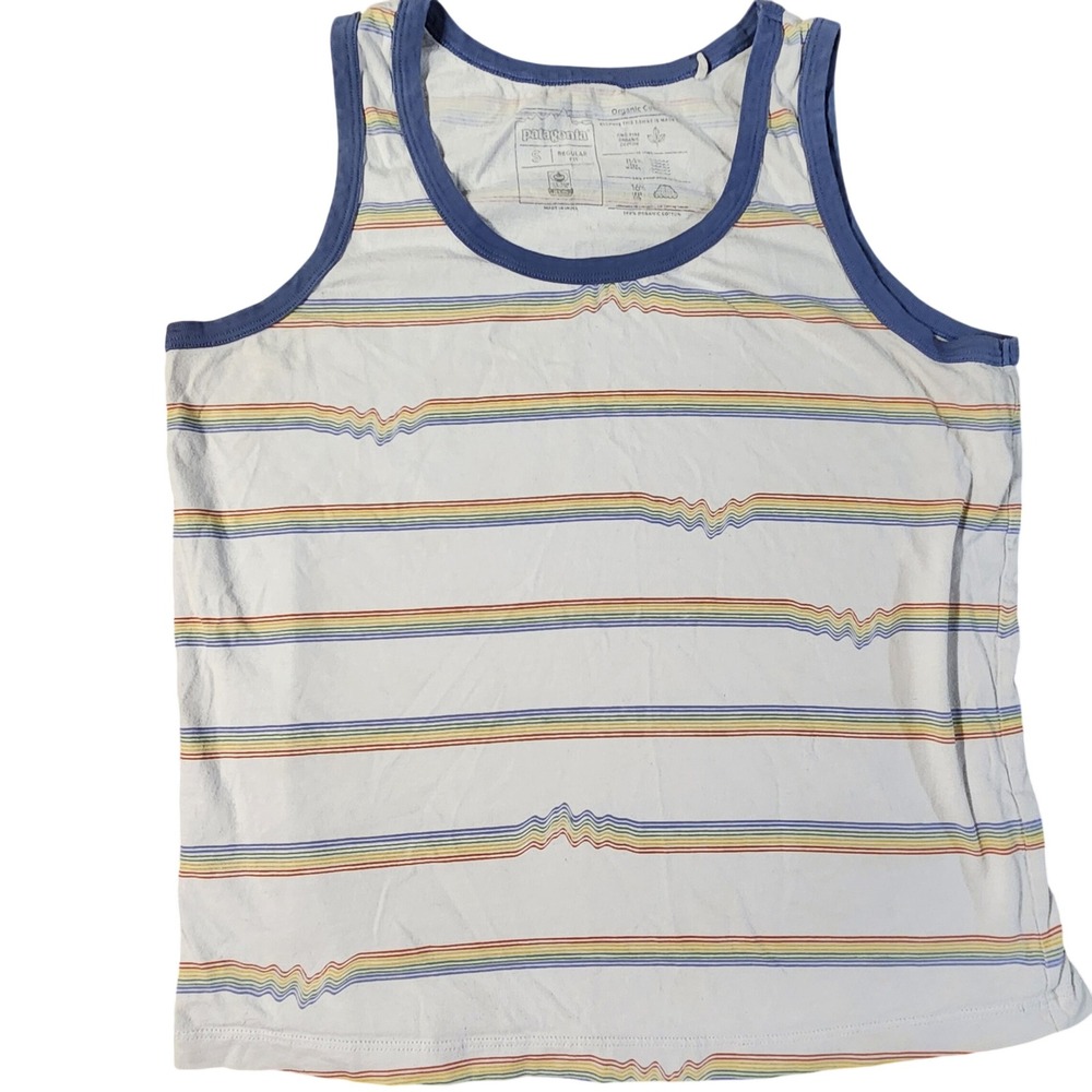 Patagonia Organic Cotton Rainbow Stripe Tank Top Size S